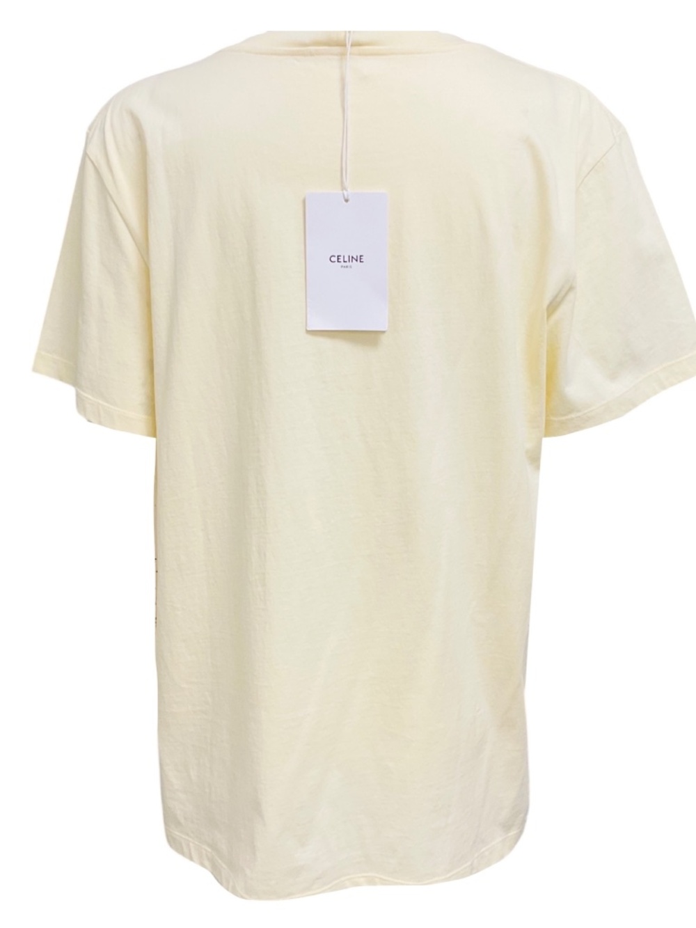 CELINE OFF-WHITE LOGO ANCHOR GRAPHIC PRINT COTTON TEE SHIRT - Picture 3 of 5